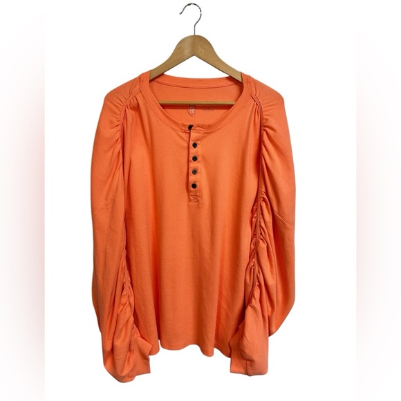 Free People Movement Orange Flow State Layer Top Size M - Picture 2 of 6